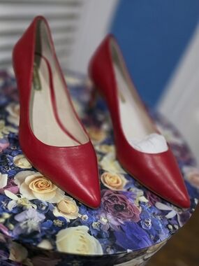 Louise et Cie Red Pointed-Toe Leather Pumps